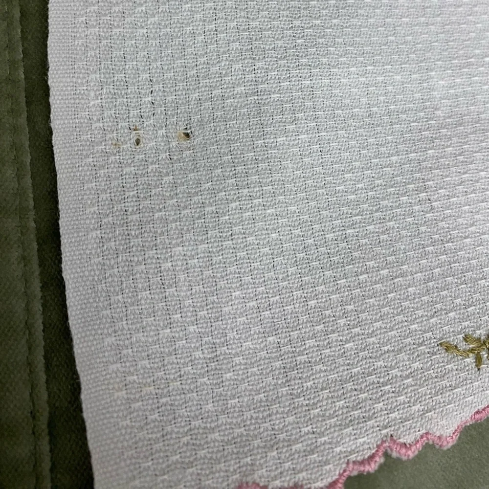 Vintage hand embroidered towel and small cloth #4